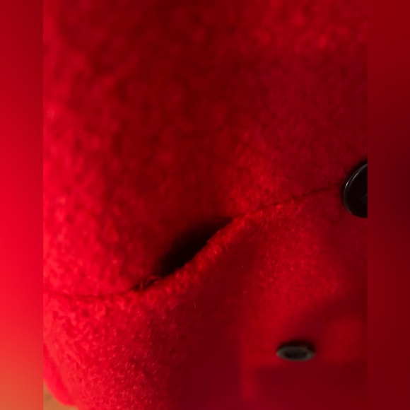 NWOT Ann Taylor red pea coat size L - Picture 5 of 8